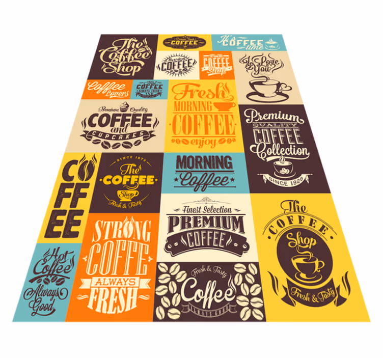 Kaffe design køkken gulvfliser - TenStickers