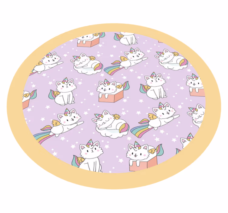Baby kat enhjørning vinyl tæppe - TenStickers