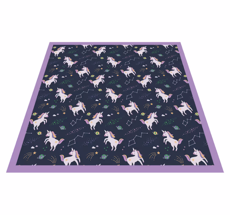 Unicorn fantasy-spilletid tæppe til børneværelse - TenStickers