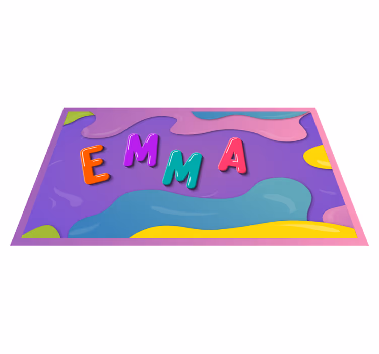Farverige 3d tilpasses navn personlig mat - TenStickers