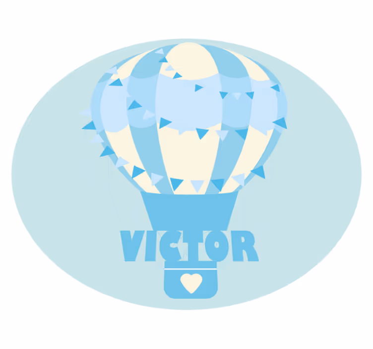 Tilpasselig ballon vinyl tæppe med navn - TenStickers