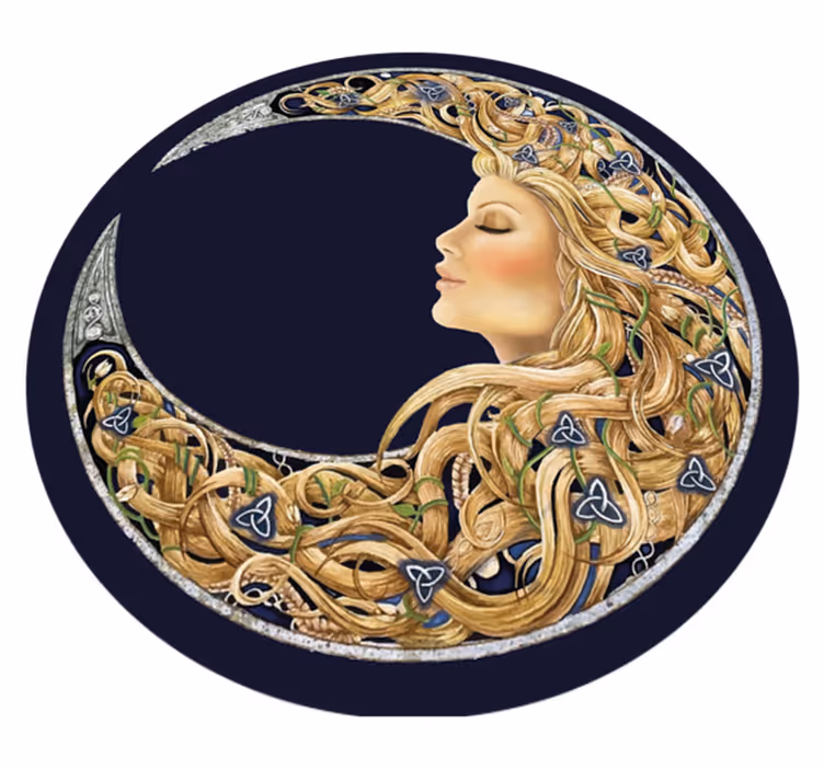 Moon art soveværelse tæppe mystisk - TenStickers