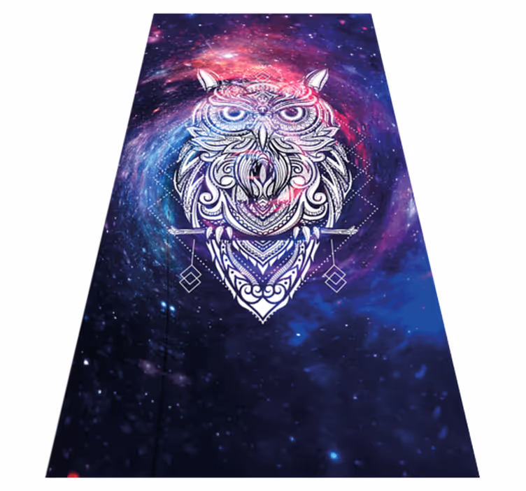 Kosmisk ugleillustration vinyltæpper med dyr - TenStickers