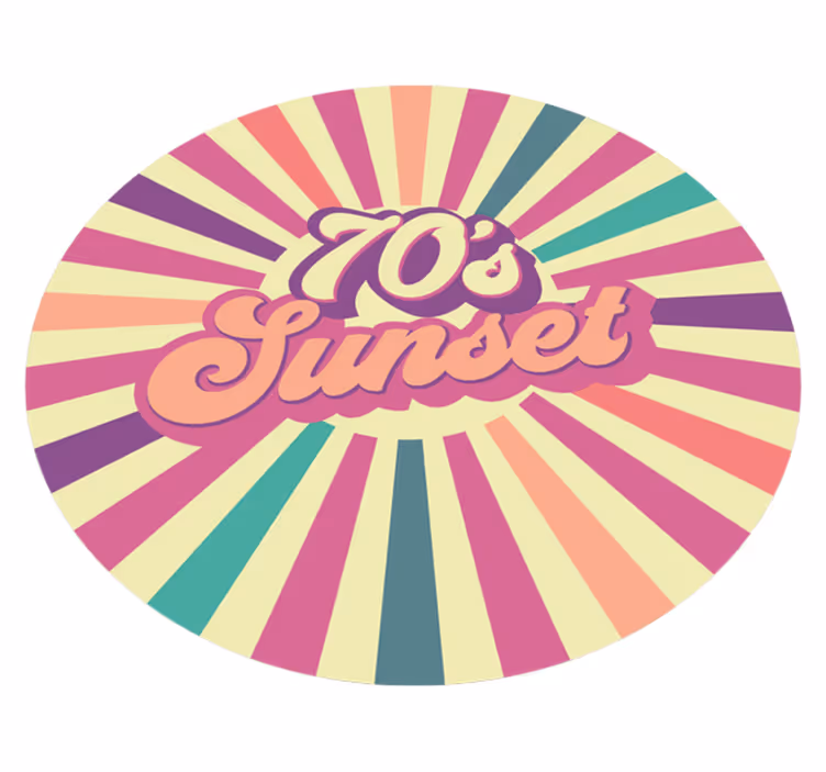 70'er solnedgang vibes vinyl tæppe med sætninger - TenStickers