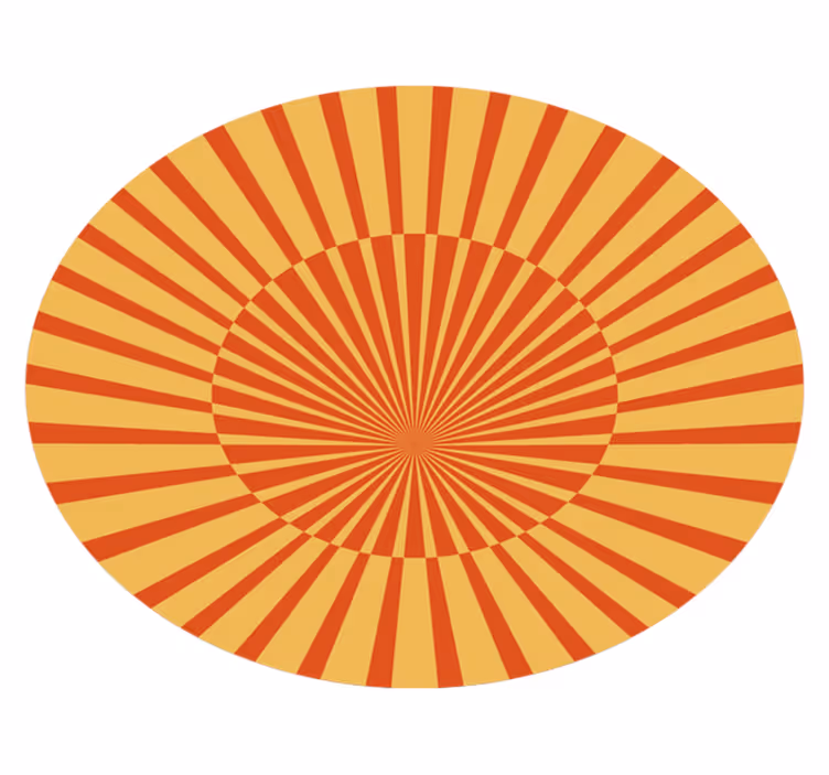 Sunburst cirkulært mønster stribede vinyl tæppe - TenStickers