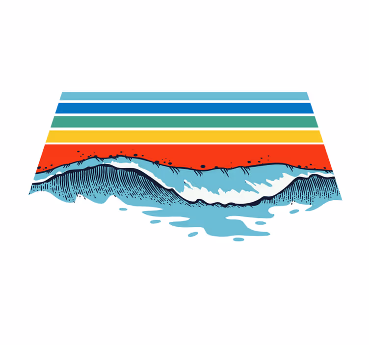 Retro bølger vintage tæppe til gulv - TenStickers