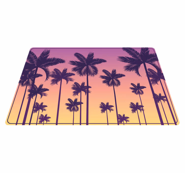 Solnedgang palmer natur vinyl tæppe - TenStickers