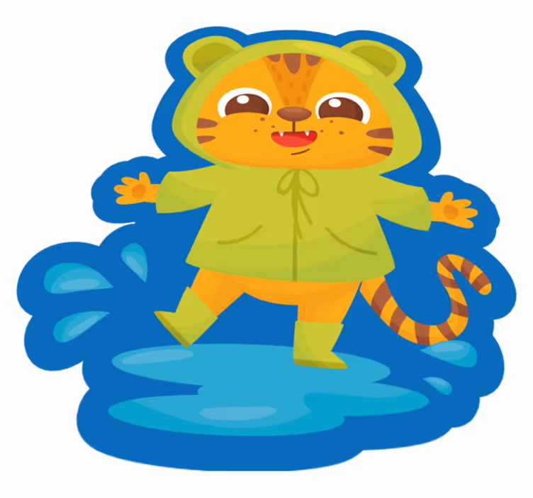 Tegneserie tigerfigur tæppe til børneværelse - TenStickers