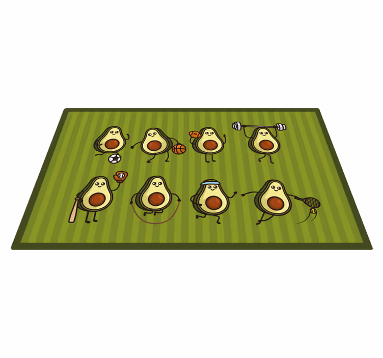 Anime avocadoer børnevinyltæppe - TenStickers