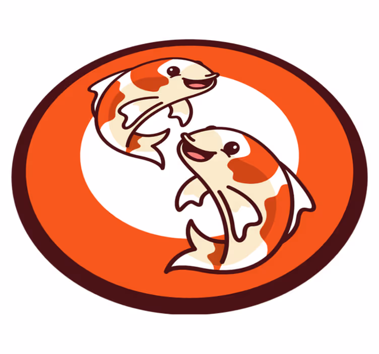Anime koi fiskedækken - TenStickers