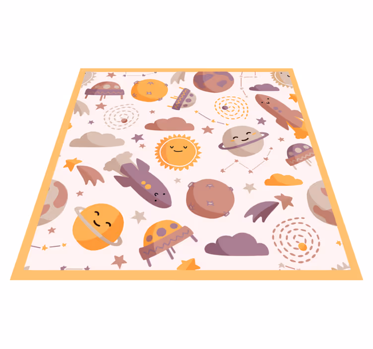 Smilende tegneserie planeter baby legemåtte - TenStickers