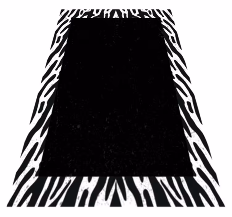 Zebra sort runner dyreprint tæppe - TenStickers