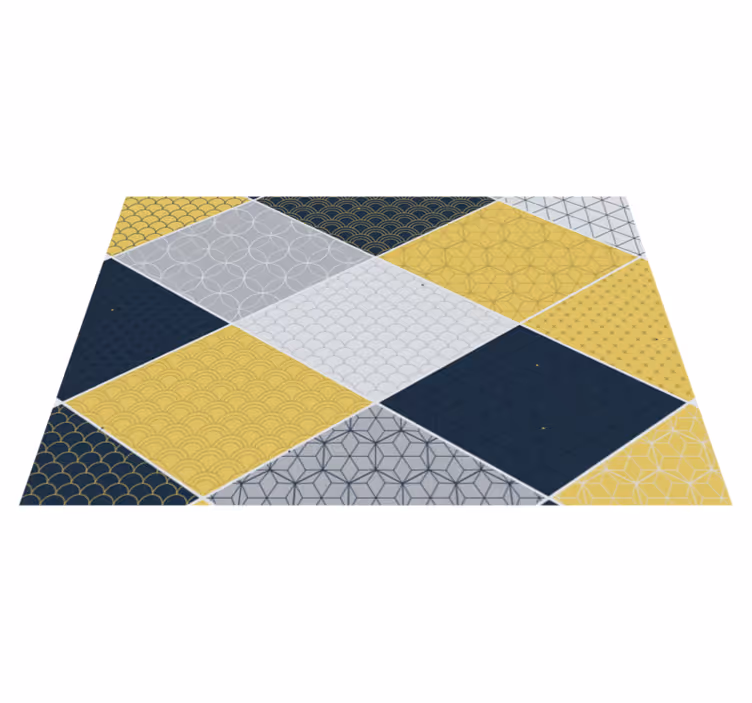 Geometrisk mosaikblanding geometriske vinyl tæppe - TenStickers