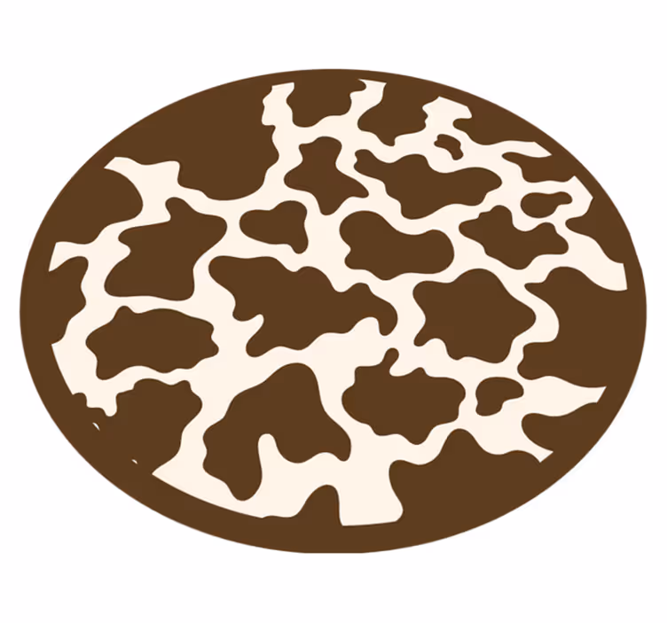 Brun ko dyr print vinyl tæppe - TenStickers