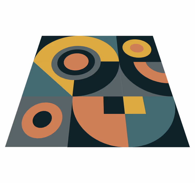 Sammensætning af geometriske former geometriske vinyl tæppe - TenStickers