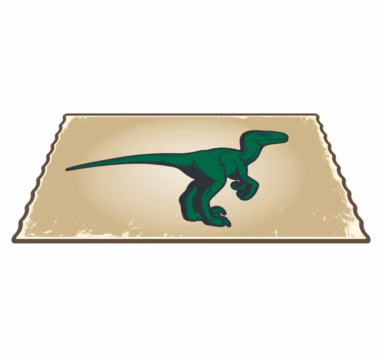 Tegneserie raptor maskot dinosaur dyr tæppe - TenStickers