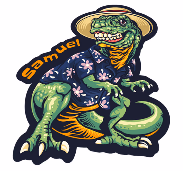 T rex dinosaur på tæppe til soveværelset - TenStickers