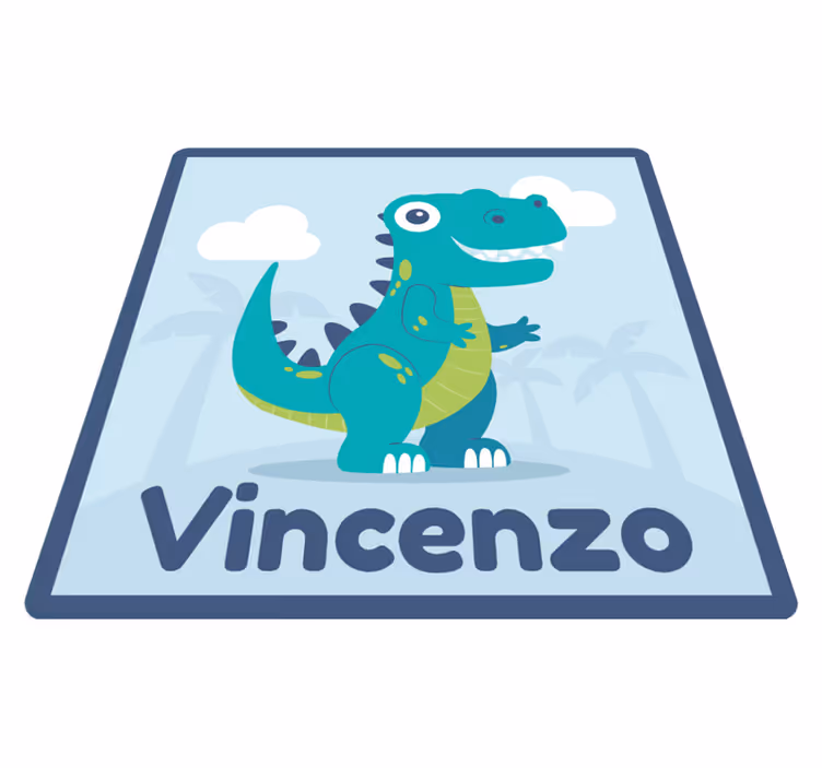 Personlig dinosaur illustration vinyltæpper til babyværelse - TenStickers