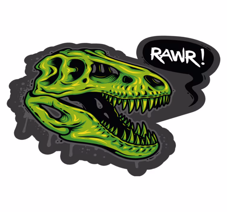 Dinosaurhoved illustration med tekst - TenStickers
