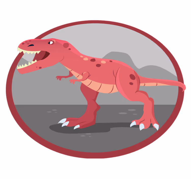 Rødt dinosaurbrøl 3d vinyltæppe - TenStickers