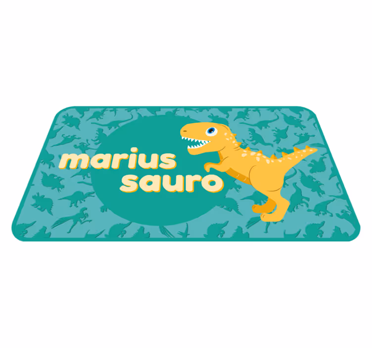 T-rex på blå baggrund personlig måtten - TenStickers