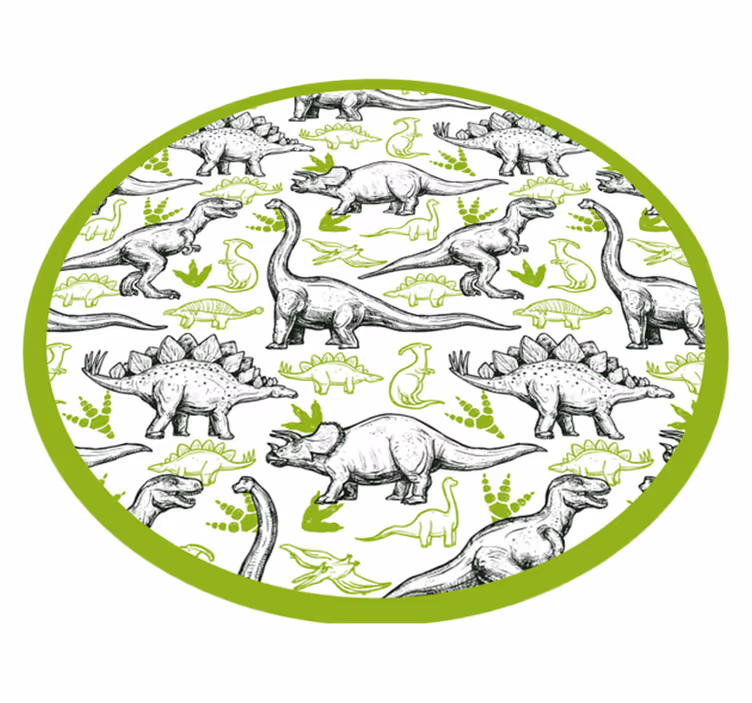 To farver, doodle, dinosaur, tryk, dyre tæppe - TenStickers