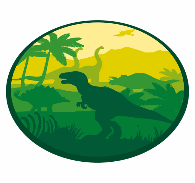 Dinosaur-eventyrscene vinyltæpper til babyværelse - TenStickers