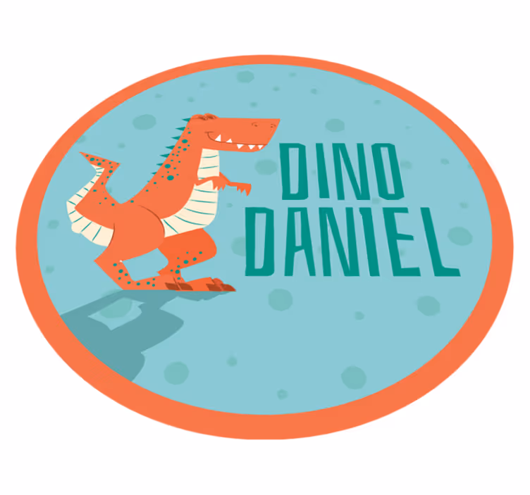 Dinosaur, der kan tilpasses i en cirkel vinyl tæppe - TenStickers