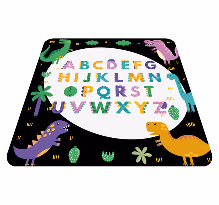 Dinosaurer med alfabet vinyl alfabet tæppe - TenStickers