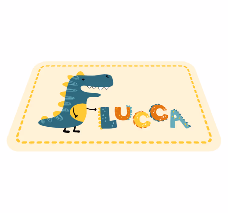 Glad dinosaur med personlig navn tæppe - TenStickers