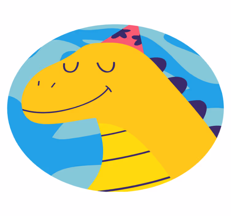 Dinosaur spiller på blå baggrund dyretæppe - TenStickers