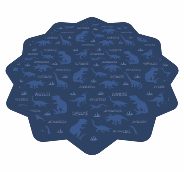 Dinosaurkonturer vinyl tæppe - TenStickers