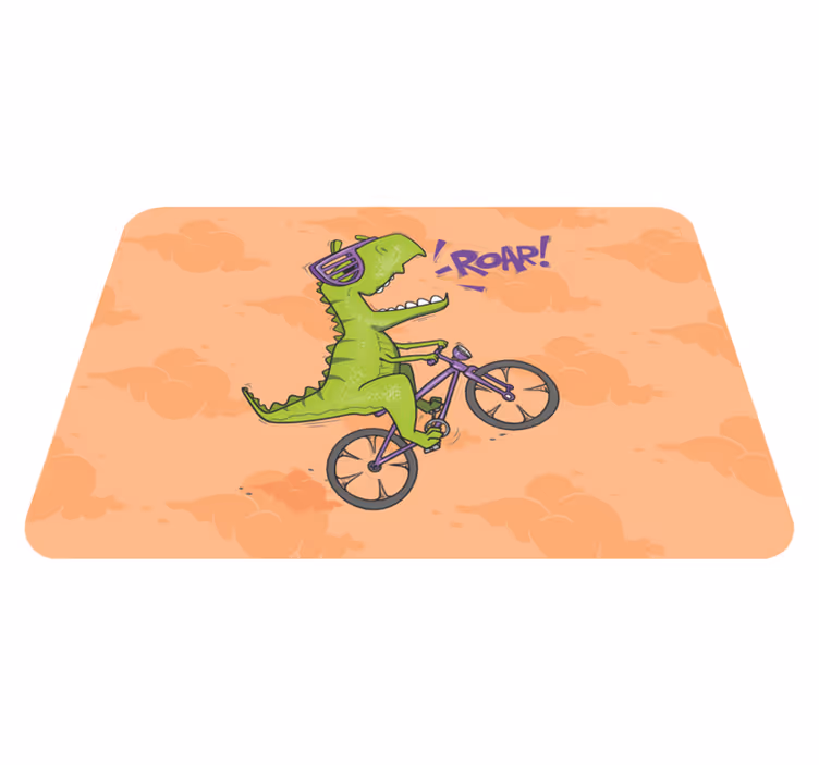 Cyklende dinosaur brøl tæppe til børneværelse - TenStickers