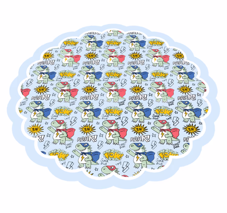 Super dinosaur mønster børn vinyl tæppe - TenStickers