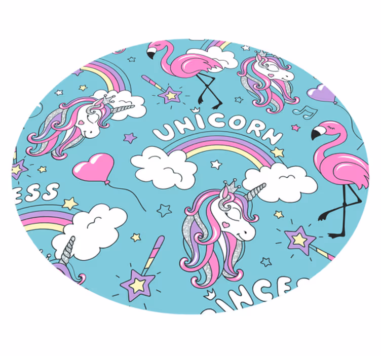 Enhjørning fantasi cirkel vinyl tæppe - TenStickers