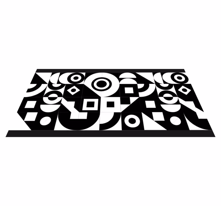 Abstrakt geometrisk ensemble geometriske vinyl tæppe - TenStickers