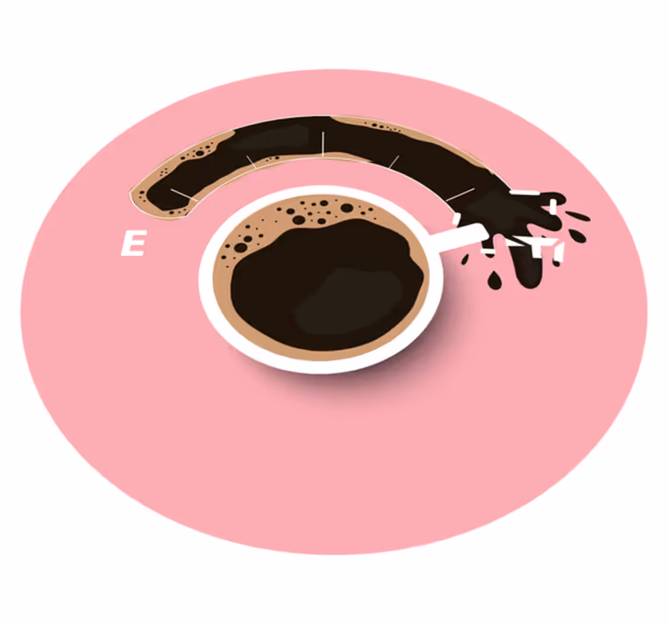 Kraftfuld kaffekop skabelon moderne tæppe - TenStickers
