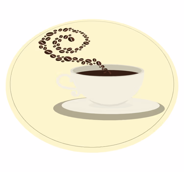 Espresso kaffekop kaffebønner moderne tæppe - TenStickers