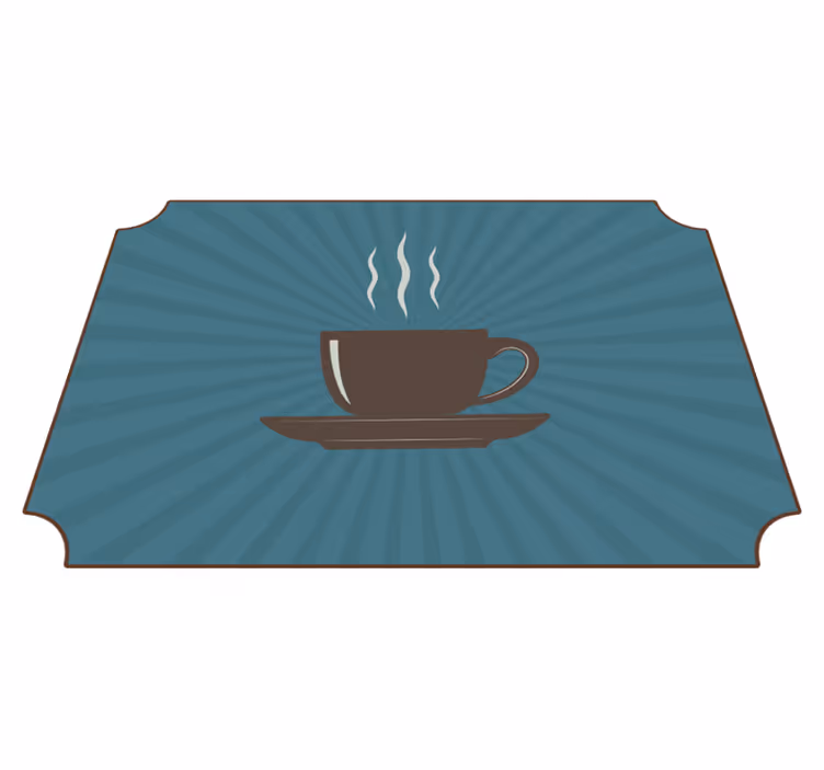 Espresso kaffekop blå baggrund moderne tæppe - TenStickers