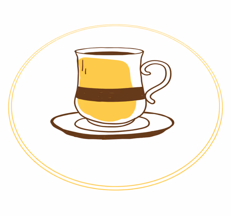 Kop kaffe hvid baggrund moderne tæppe - TenStickers