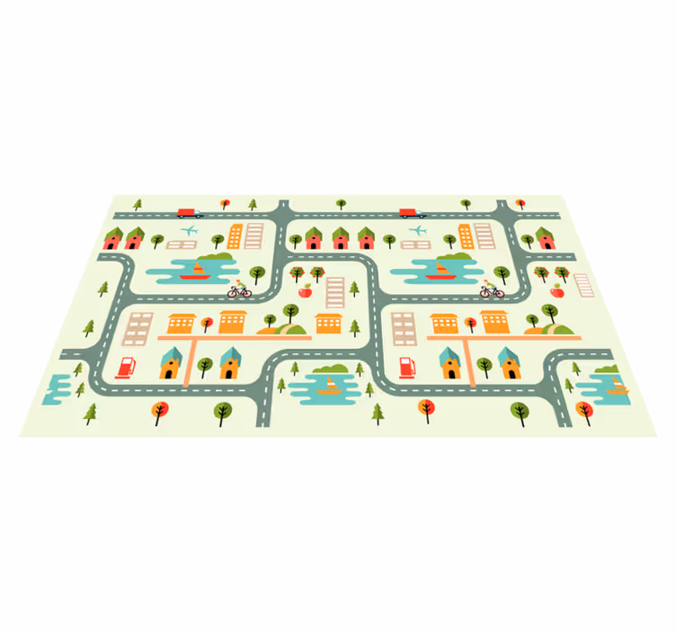 Road playmat børn vejtæppe - TenStickers