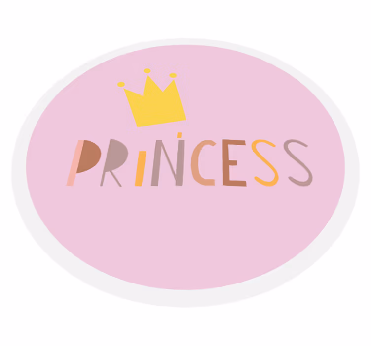 Prinsesse på lyserød baggrund vinyl vinyltæppe - TenStickers