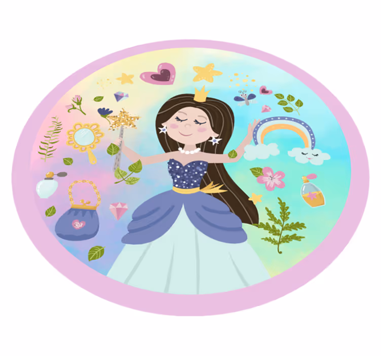 Eventyr prinsesse tæppe til børneværelse - TenStickers