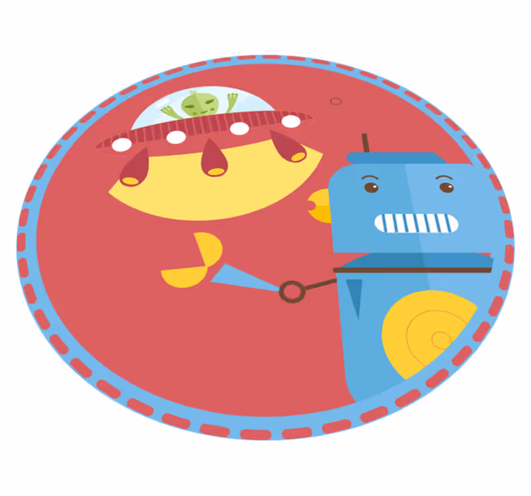 Krig med fremmede robot tegneserie børn vinyl tæppe - TenStickers