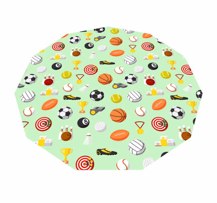 Børn sport bolde design vinyl tæppe - TenStickers
