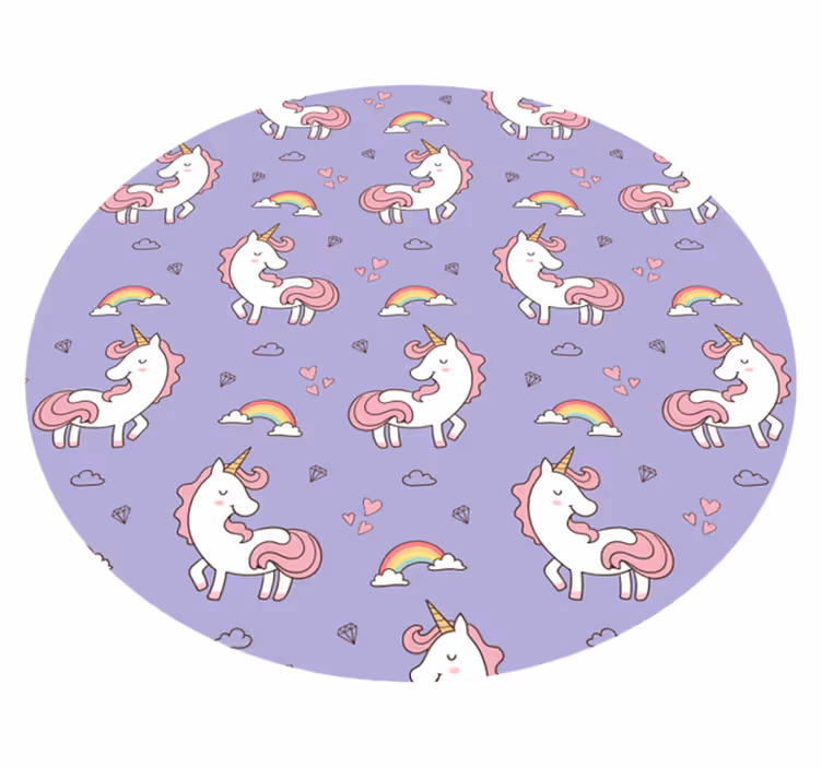 Unicorn mønster børn vinyl tæppe - TenStickers