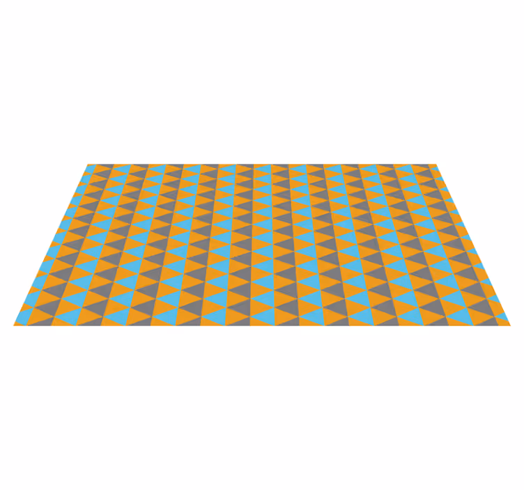 Orange, blå og grå trekanter geometriske tæpper - TenStickers