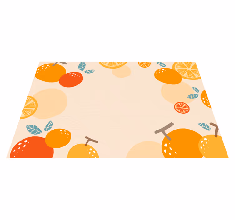 Citrus mønster Blomster og planter vinyltæppe - TenStickers