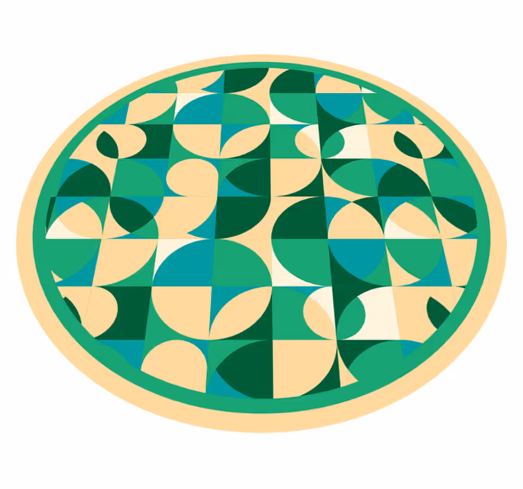 Grønt design cirkulært moderne tæppe - TenStickers