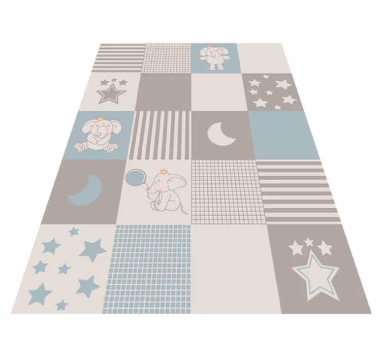 Patchwork børnehave vinyltæpper til babyværelse - TenStickers